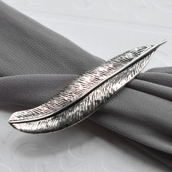 Sterling Silver Feather Brooch, 4 of 5