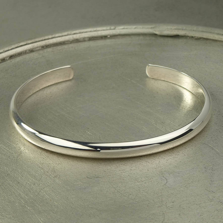 men's open silver bracelet by hersey silversmiths | notonthehighstreet.com