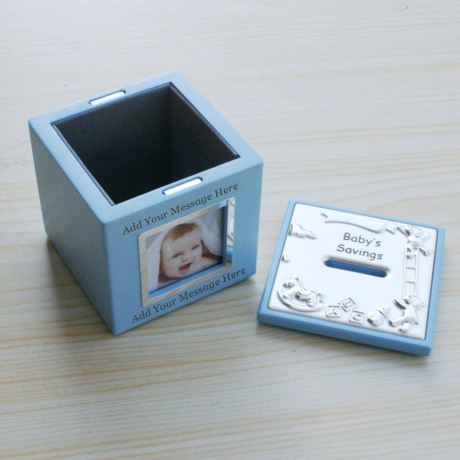 Personalised Baby Photo Frame Money Box By