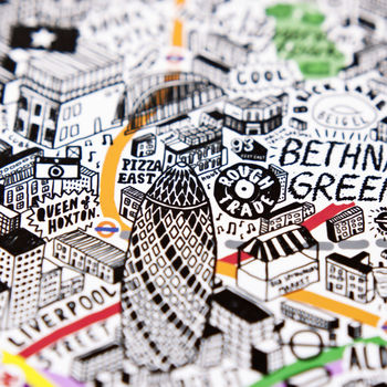 Hand Drawn Map Of London Print, 8 of 12