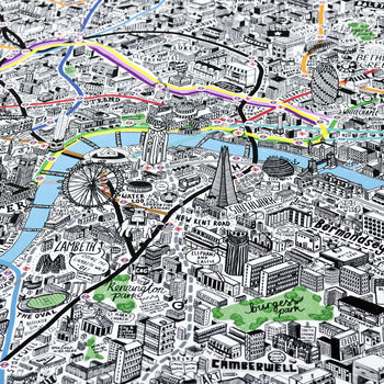 Hand Drawn Map Of London Print, 3 of 12