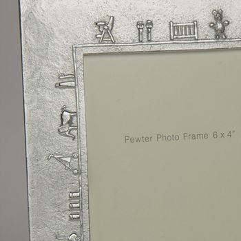 Baby Charms Cast Pewter Photo Frame, 3 of 8