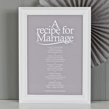 Recipe For Marriage Poem Print, 7 of 8
