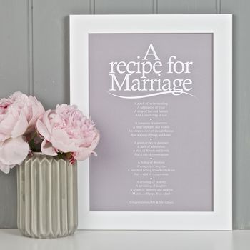 Recipe For Marriage Poem Print, 3 of 8