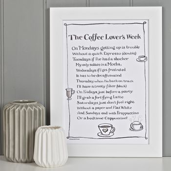 Personalised Coffee Print With Coffee Poem, 7 of 7