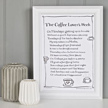 Personalised Coffee Print With Coffee Poem, 6 of 7