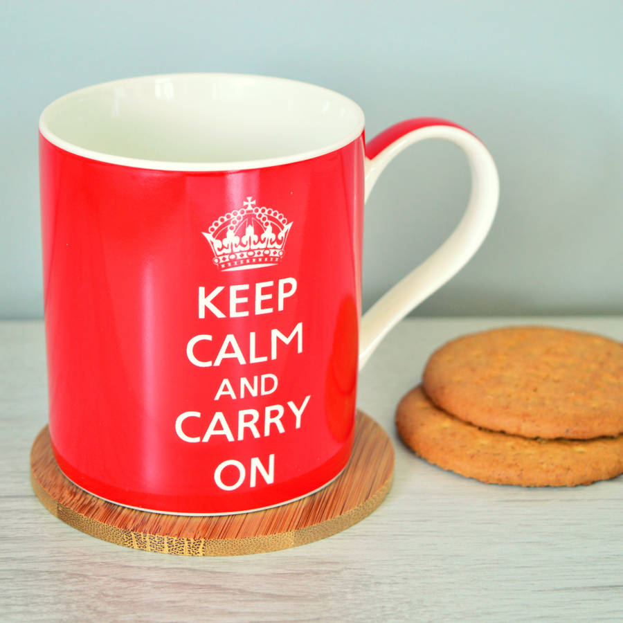 'Keep Calm And Carry On' Mug By Lucky Roo | notonthehighstreet.com