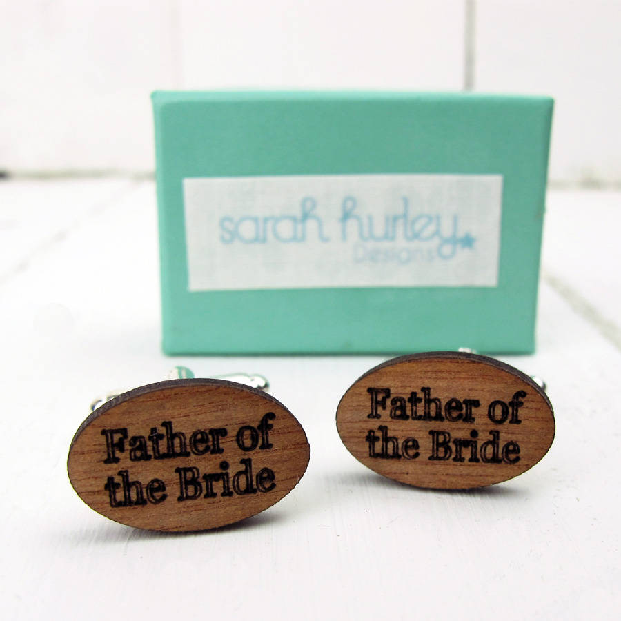 engraved father of the bride cufflinks by sarah hurley ...