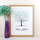 personalised wedding fingerprint tree print by intwine design ...