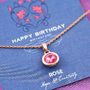 Happy Birthday Birthstone Gem Necklace On Gift Card, thumbnail 1 of 12