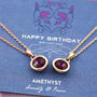 Happy Birthday Birthstone Gem Necklace On Gift Card, thumbnail 4 of 12