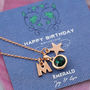 Happy Birthday Birthstone Gem Necklace On Gift Card, thumbnail 10 of 12