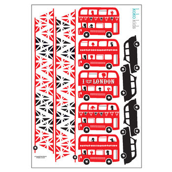 Children's London Bus And Taxi Wall Sticker Border, 3 of 3