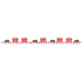 Children's London Bus And Taxi Wall Sticker Border, 2 of 3