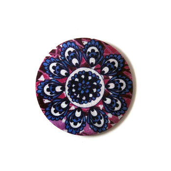 Shadow Berry Silk Covered Brooch, 2 of 4
