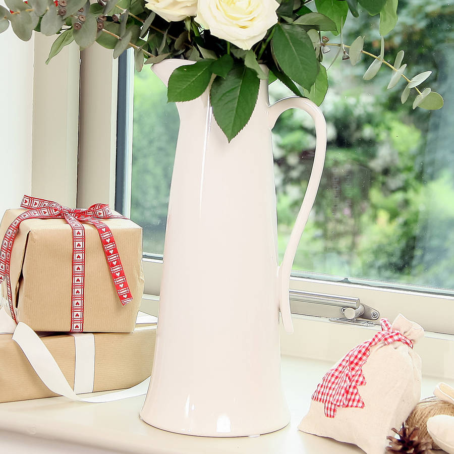 brentwood tall ivory pitcher jug vase by dibor