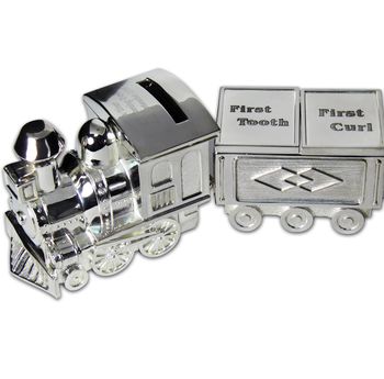 Engraved Train Moneybox With Tooth And Curl Carriage, 2 of 2
