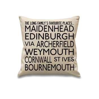 Personalised Destinations Canvas Cushion, 4 of 8