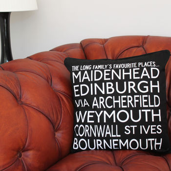 Personalised Destinations Canvas Cushion, 5 of 8