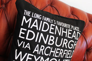 Personalised Destinations Canvas Cushion, 6 of 8