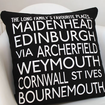 Personalised Destinations Canvas Cushion, 7 of 8
