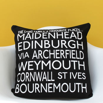Personalised Destinations Canvas Cushion, 8 of 8