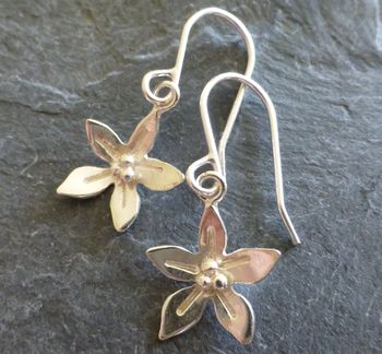 Silver Wildflower Drop Earrings, 2 of 5