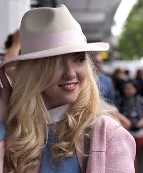 Off White Trilby With Pastel Pink Ribbon, 2 of 5