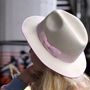 Off White Trilby With Pastel Pink Ribbon, thumbnail 3 of 5
