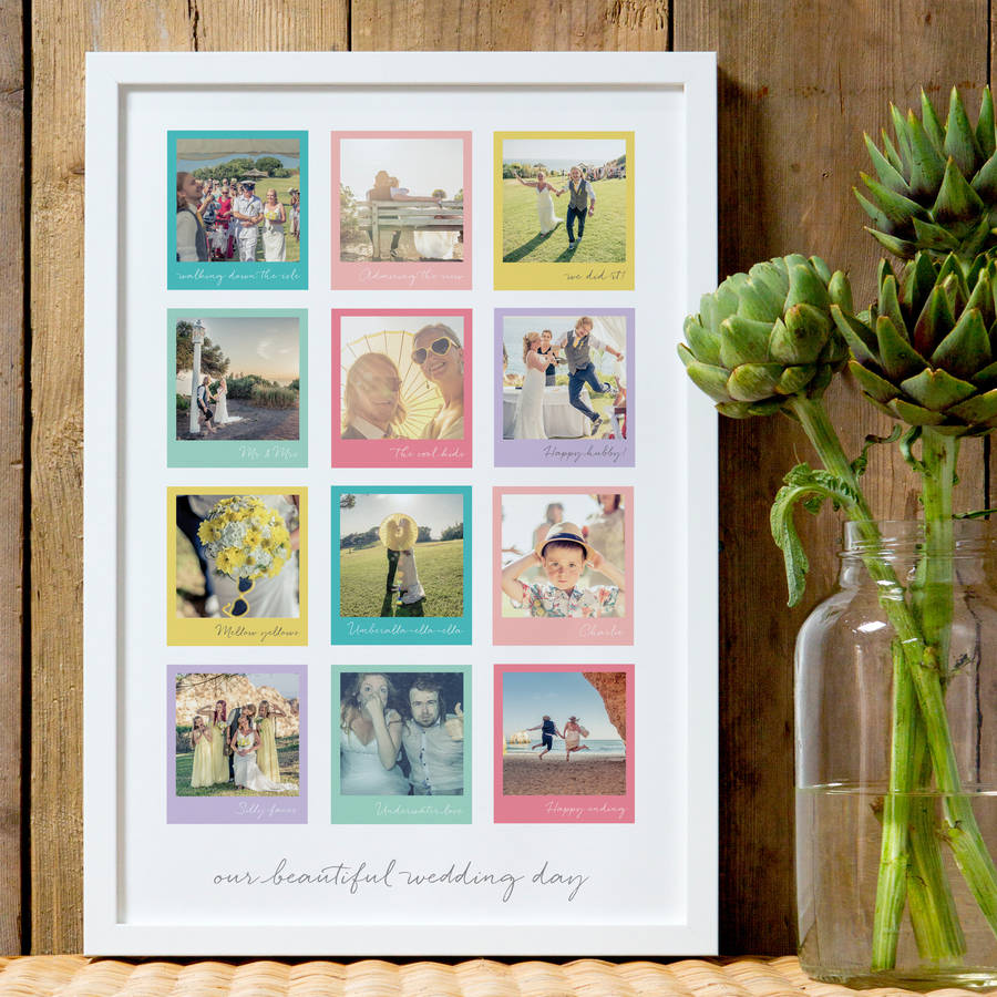 personalised colourful retro style photo album print by the drifting