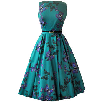 vintage style butterfly print audrey hepburn dress by lady vintage ...