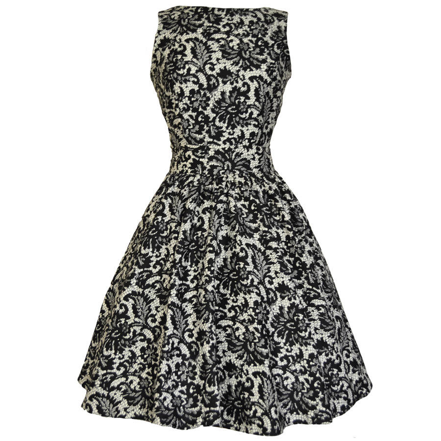 1950s Style Lace Print Tea Dress By Lady Vintage | notonthehighstreet.com