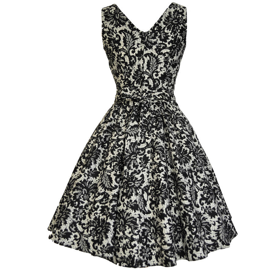 1950s Style Lace Print Tea Dress By Lady Vintage | notonthehighstreet.com