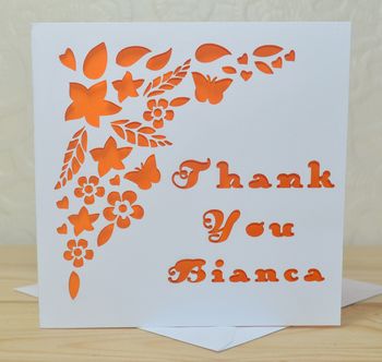 Personalised Laser Cut Thank You Card, 4 of 6