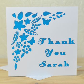 Personalised Laser Cut Thank You Card, 3 of 6