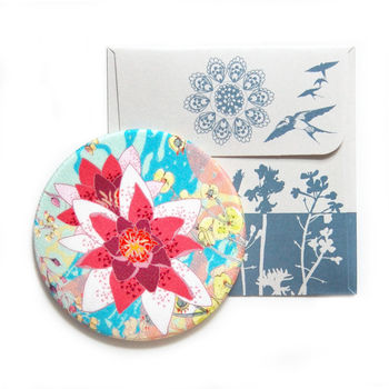 Cloud Lily Silk Covered Compact Mirror, 3 of 3