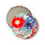 Rose Red Silk Covered Compact Mirror, thumbnail 1 of 3