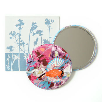 Ruby Glade Silk Covered Compact Mirror, 2 of 3