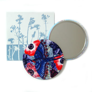 Sky Ink Silk Covered Compact Mirror, 2 of 3