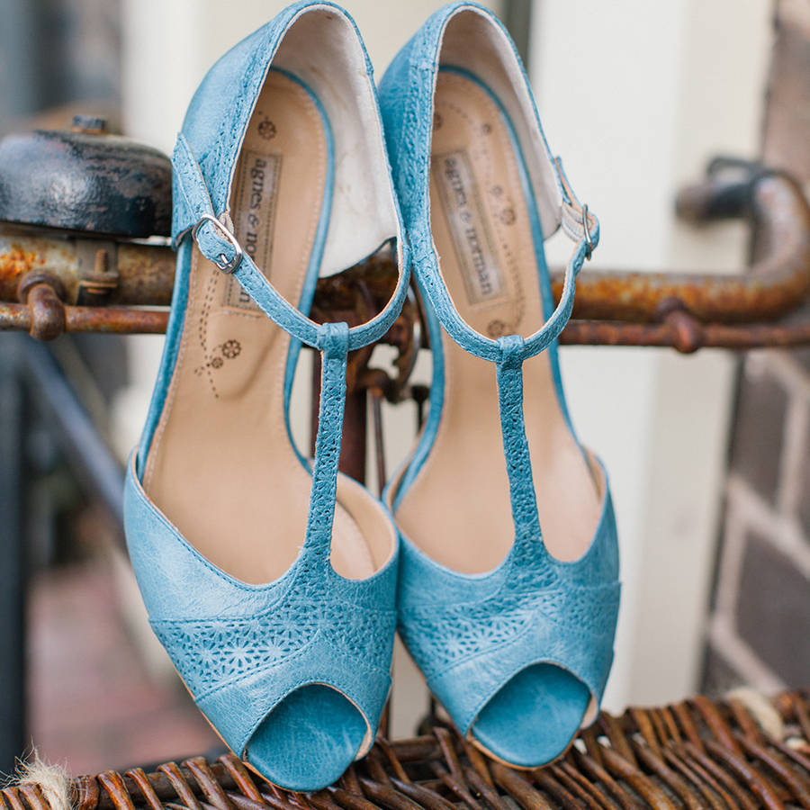 turquoise t bar shoes