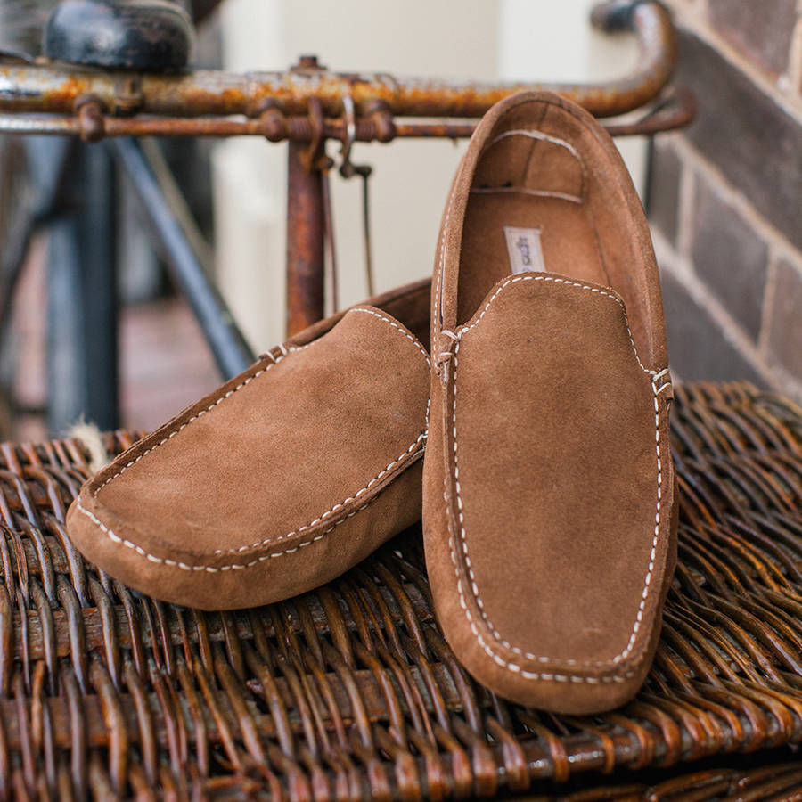 tommy suede driving shoes by agnes & norman | notonthehighstreet.com