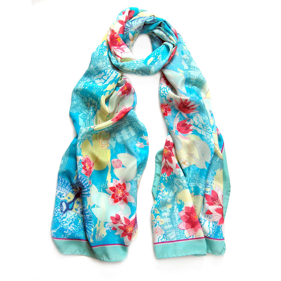cloud lily silk scarf by armitage design | notonthehighstreet.com