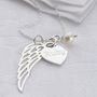 Personalised Sterling Silver Angel Wing Heart Necklace, thumbnail 1 of 8
