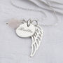 Personalised Sterling Silver Angel Wing Heart Necklace, thumbnail 2 of 8