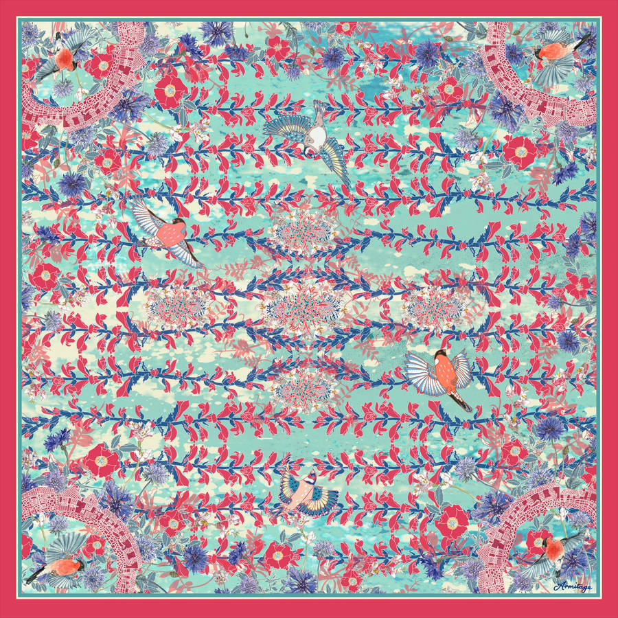 Rose Red Silk Scarf By Armitage Design