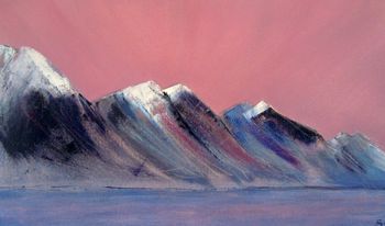 Purple Mountains Original Oil Painting, 2 of 3