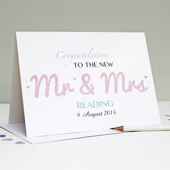 Personalised 'Mr And Mrs' Wedding Card, 5 of 5