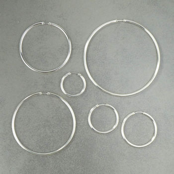 Classic Sterling Silver Hoop Earrings, 3 of 6