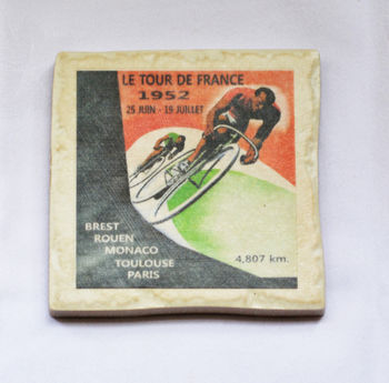 Set Of Four Ceramic Tour De France Cycling Coasters, 4 of 9
