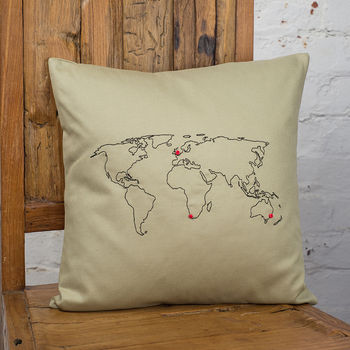 Personalised World Map Cushion Cover, 4 of 10